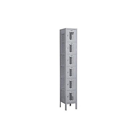 Salsbury Industries Salsbury Industries 76162GY-A 12 in. W x 78 in. H x 12 in. D Six Tier Box Style-Double Tier-1 Wide-Gray-Assembled 76162GY-A